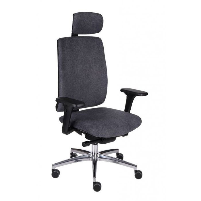 Fotel biurowy Grospol Valio BT HD black chrome tkanina Synergy - 12 kolorów