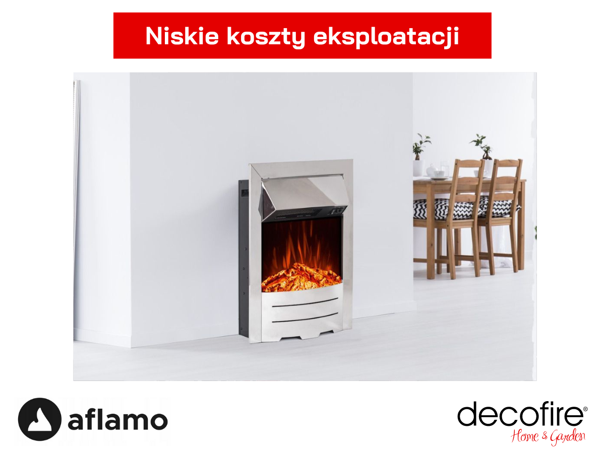 Ekonomiczny kominek elektryczny Aflamo Dexter z technologią LED