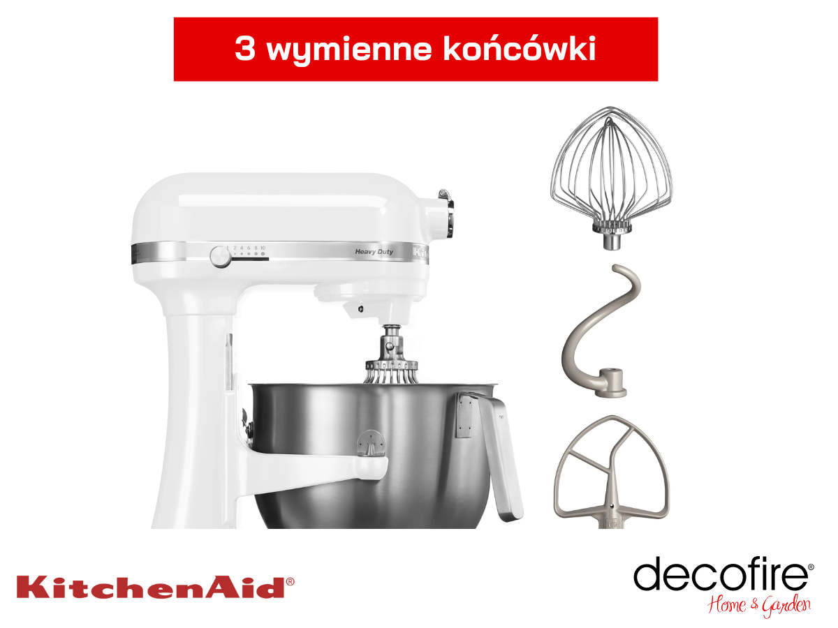 Mikser Heavy Duty 7 White z 3 wymiennymi końcówkami w zestawie