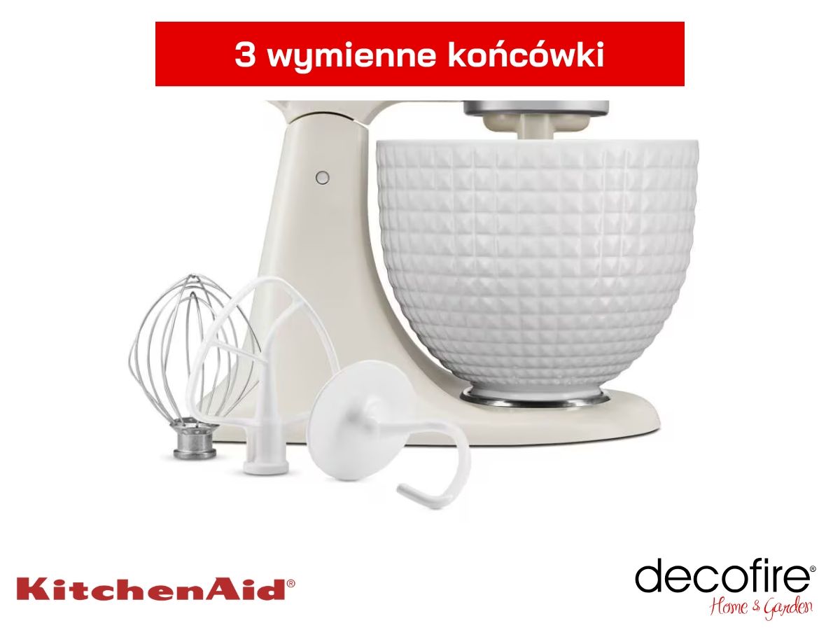 Mikser Artisan z uchylną głowicą Porcelain KitchenAid z 3 wymiennymi końcówkami