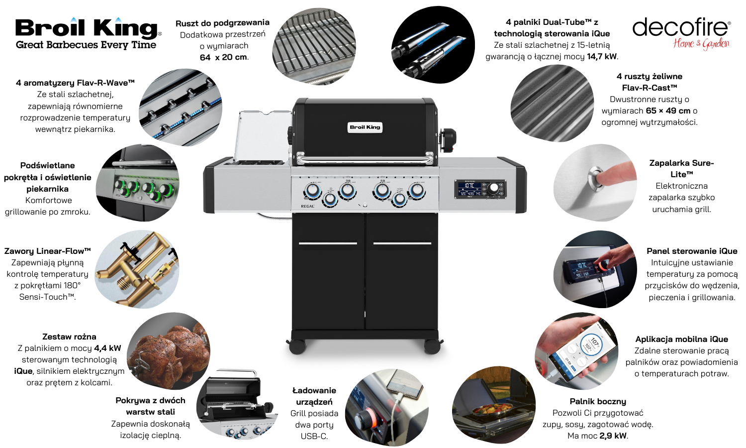 Grill gazowy Broil King Regal Q 490 funkcje