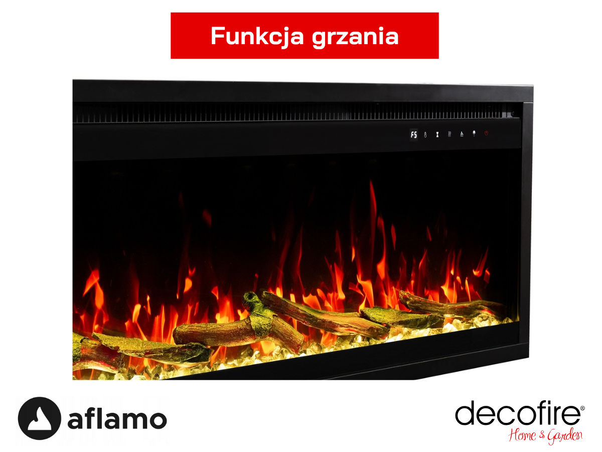Funkcja grzania w kominku elektrycznym Aflamo Royal PRO