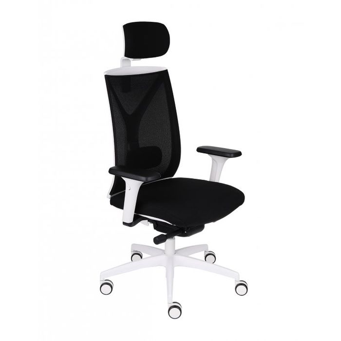 Fotel biurowy Grospol Valio WS HD chrome white tkanina Valencia - 12 kolorów