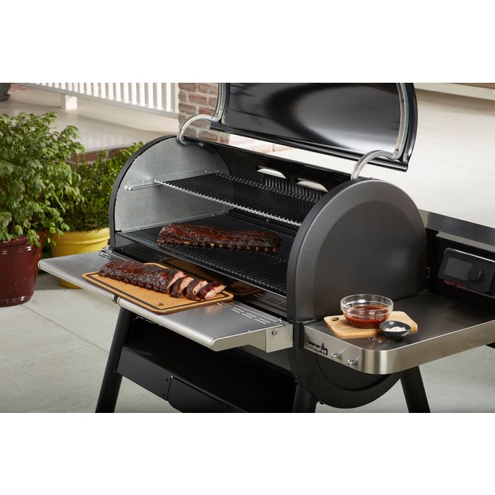 Składane przednie półki ze stali nierdzewnej - pasują do grilli SmokeFire EX6 Weber (7003)