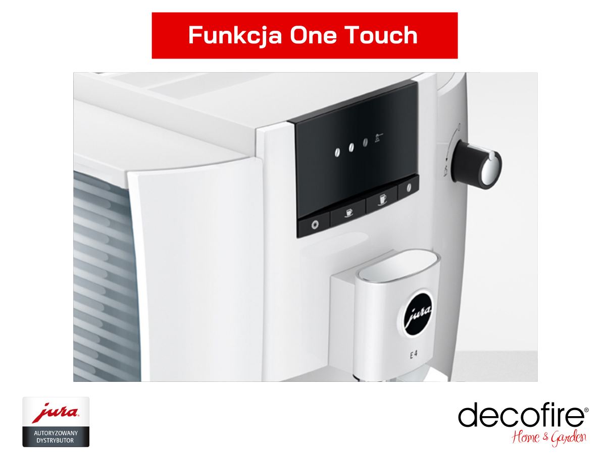 Funkcja One Touch w ekspresie Jura E4 Piano White