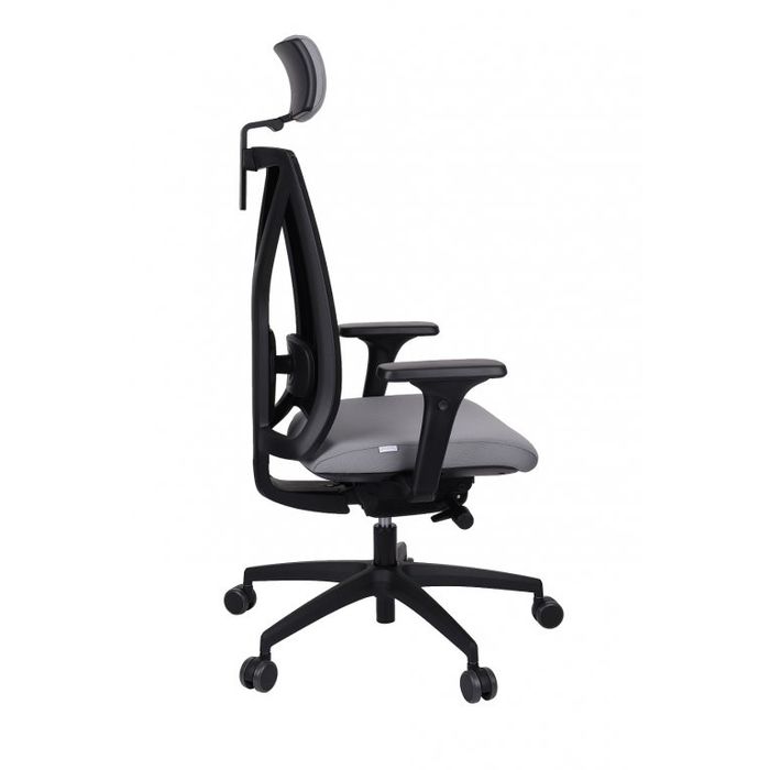Fotel biurowy Grospol Valio BS HD black chrome tkanina Synergy - 12 kolorów