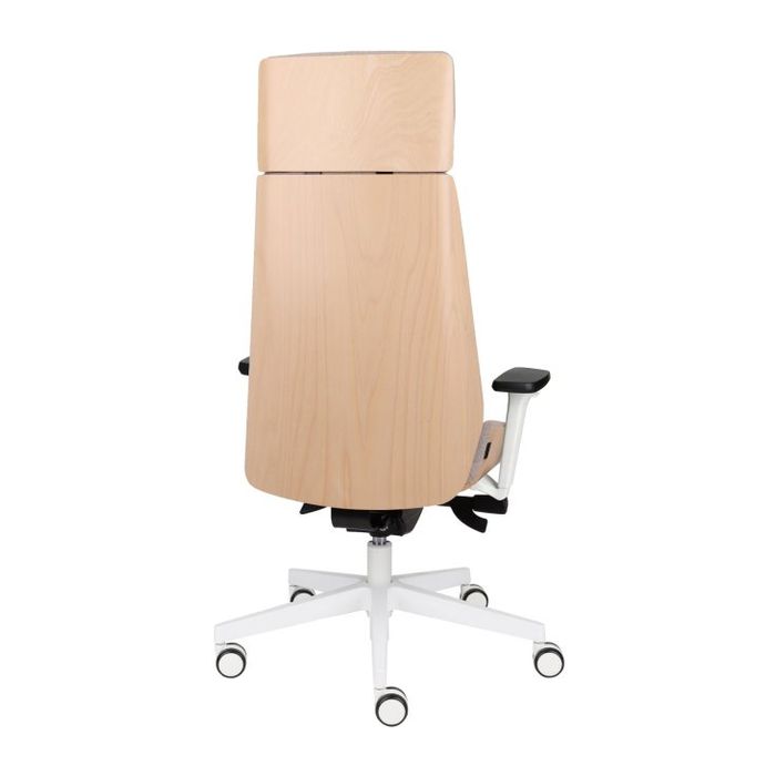 Grospol Fotel biurowy Moon Wood HD W white tkanina Hygge - 8 kolorów
