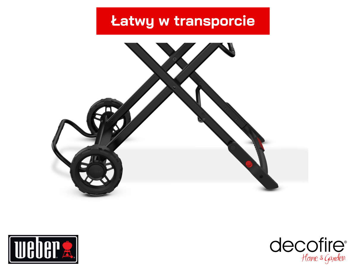 Łatwy transport grilla gazowego Weber Traveler Stealth Edition