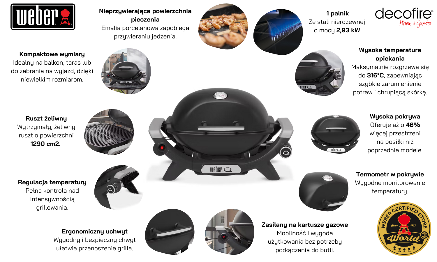 Grill gazowy Weber Q 1100N na kartusze