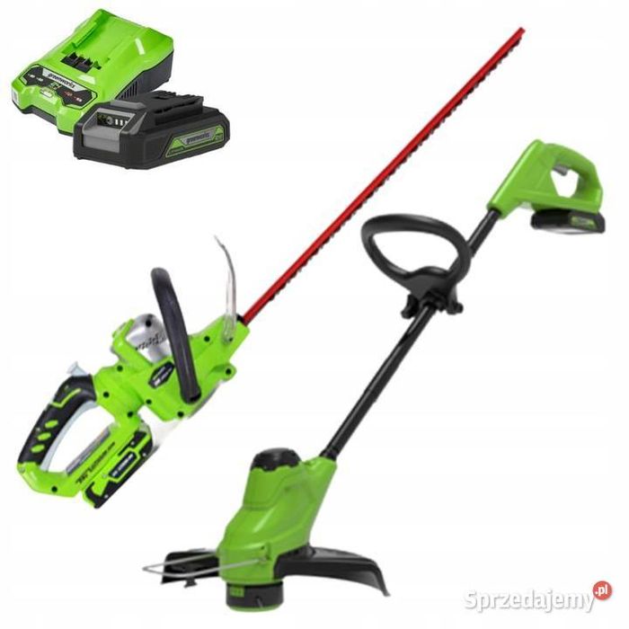 Greenworks 24V Podkaszarka + Nożyce Greenworks G24STHTK2 zestaw ładowarka + akumulator 2Ah (GR1302607)