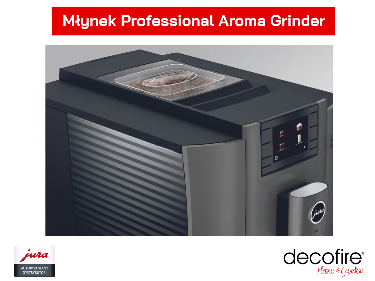 Profesjonalny młynek Aroma w ekspresie Jura E6 Dark Inox (EC)