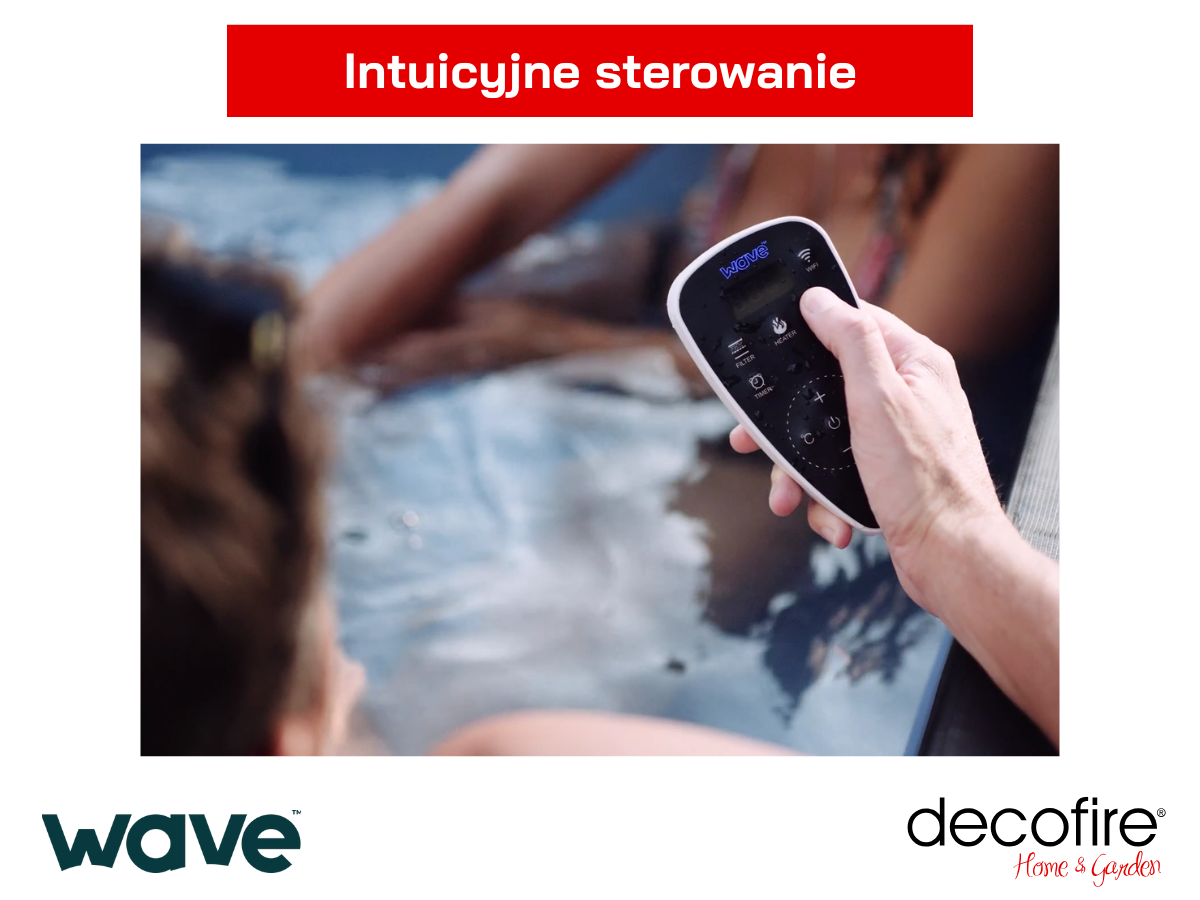 Jacuzzi ogrodowe Wave Tahoe okrągłe szary krzemień 6-osobowe – intuicyjne sterowanie