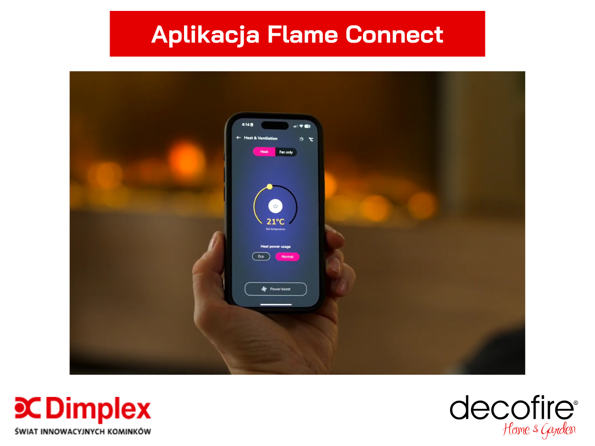 Dimplex kominek elektryczny do zabudowy Ignite Evolve 74" – aplikacja Flame Connect