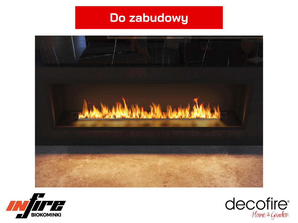 Biokominek do zabudowy Infire Etronic Inside 2000 montaż we wnęce