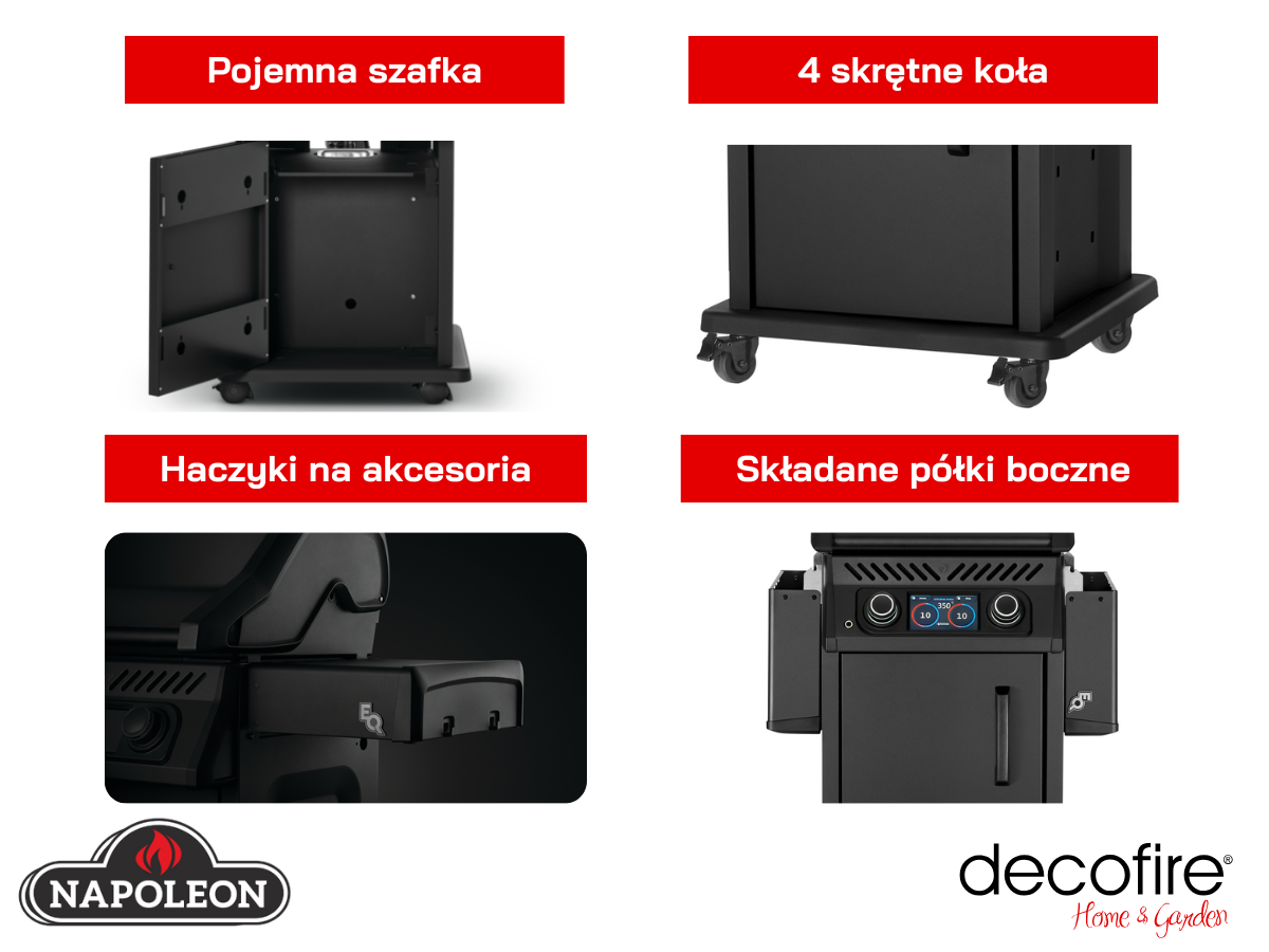 Dodatkowe udogodnienia w grillu elektrycznym Napoleon Rogue EQ 365 Czarny Mat WIFI