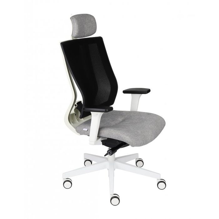 Grospol Fotel biurowy MaxPro WS HD white tkanina Bondai - 8 kolorów