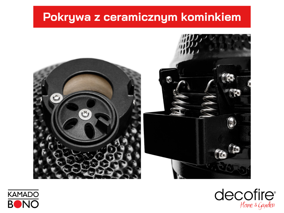 Pokrywa z mechanizmem sprężynowym i ceramicznym kominem