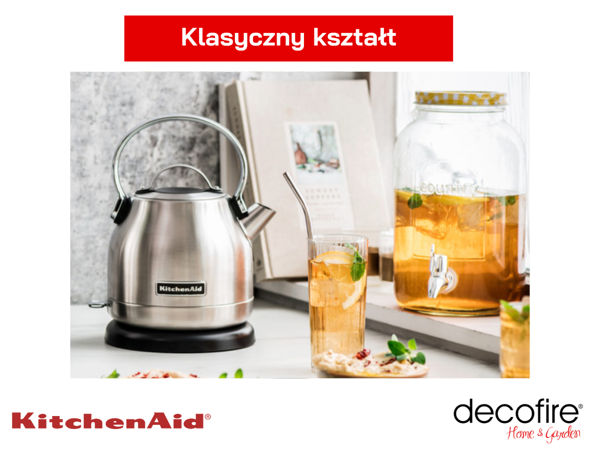 Klasyczny kształt czajnika Stella 1,25 l Stainless Steel KitchenAid (5KEK1222ESX)