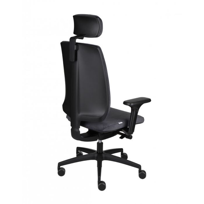 Fotel biurowy Grospol Valio BT HD black chrome tkanina Valencia - 12 kolorów