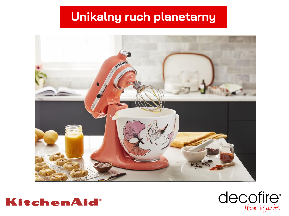 Unikalny ruch planetarny w mikserze Artisan 5 Coral 4,8 l KitchenAid