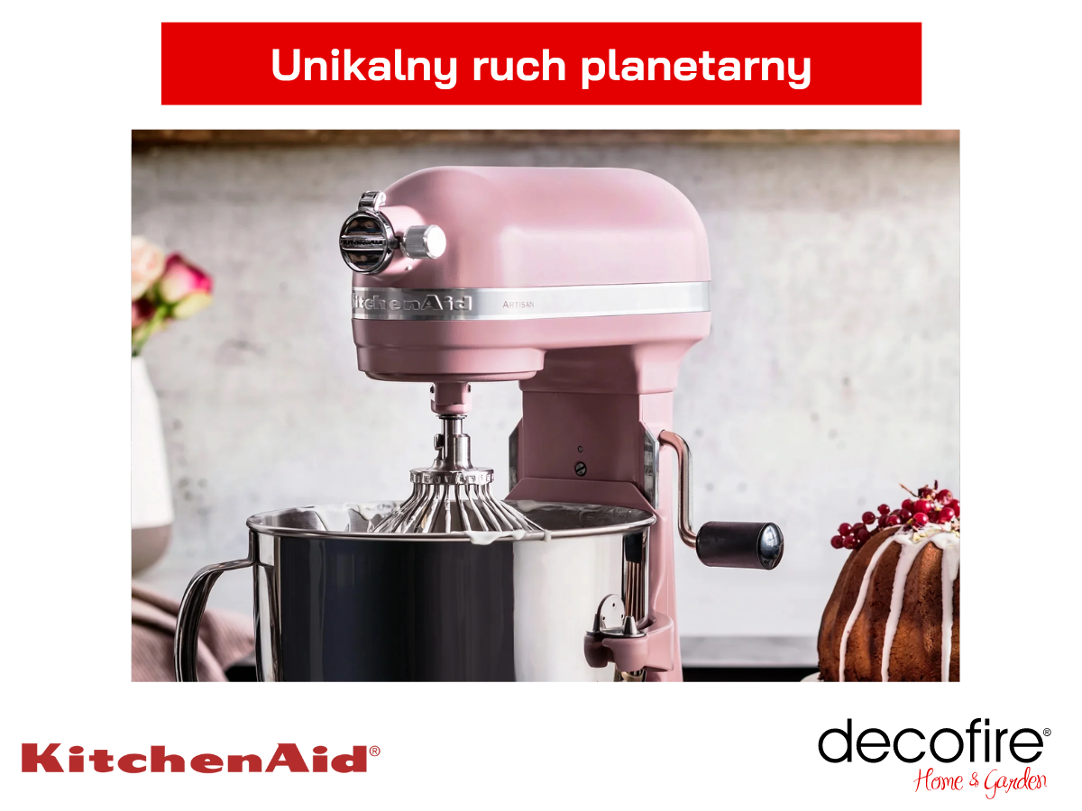 Unikalny ruch planetarny miksera  Artisan 7 Dried Rose 6,9 l KitchenAid