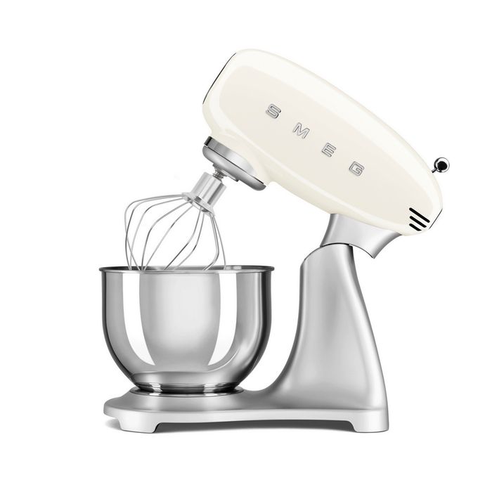 Mikser planetarny 50's style ze srebrną podstawą Kremowy 4,8L Smeg (SMF04CREU)