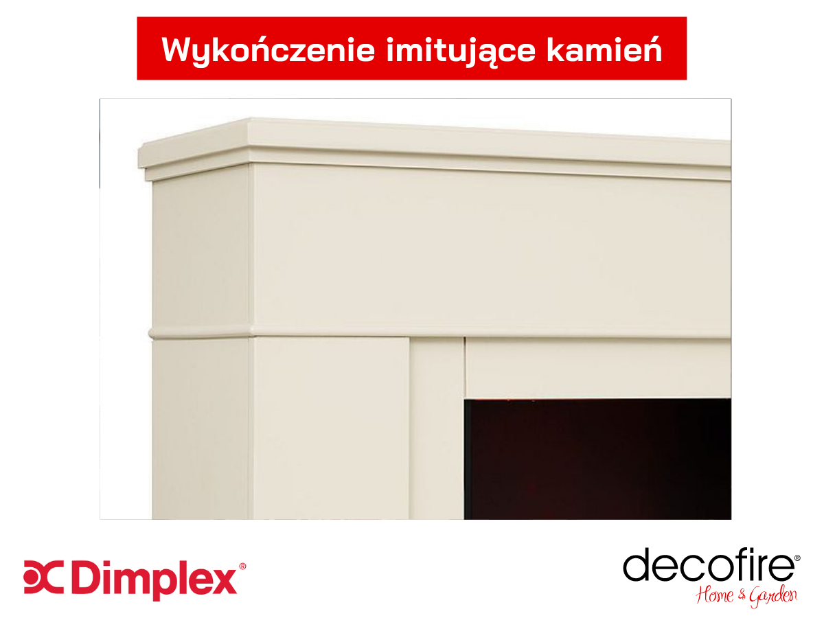 Obudowa imitująca kamień w kominku elektrycznym Dimplex Moorefield