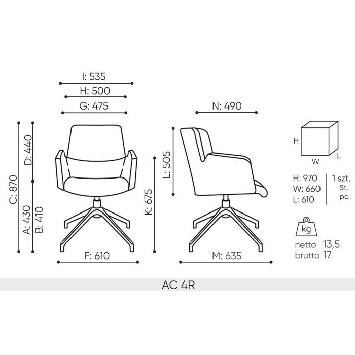 Fotel obrotowy IN ACCESS AC 4R Bejot