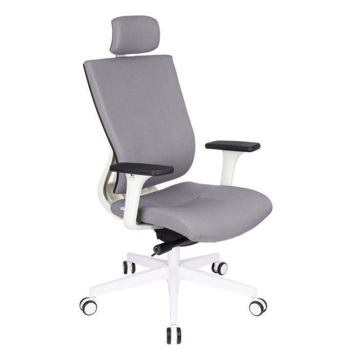 Grospol Fotel biurowy MaxPro WT HD white tkanina Valencia - 12 kolorów