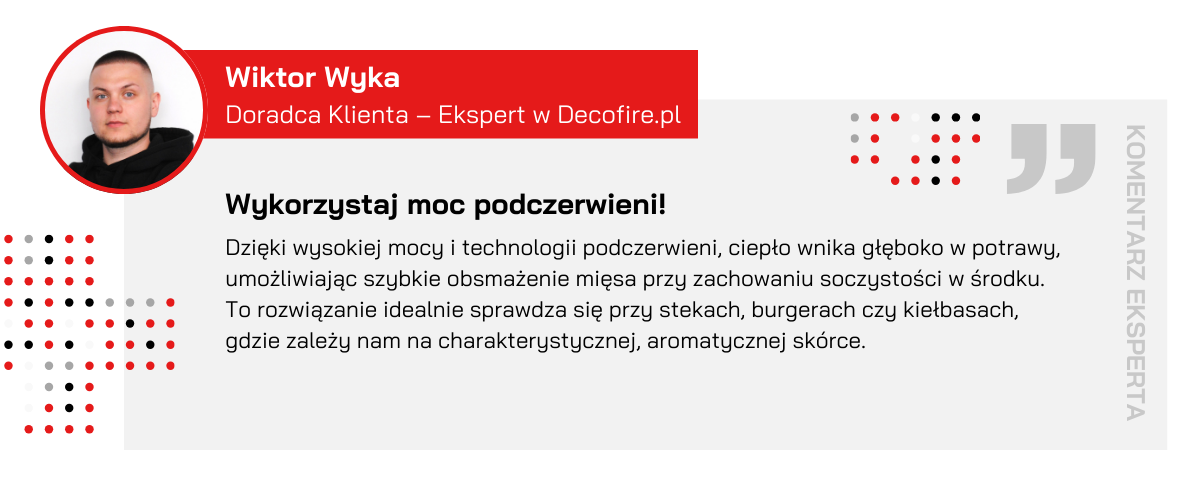 Kuchenka boczna na podczerwień IR cytat eksperta