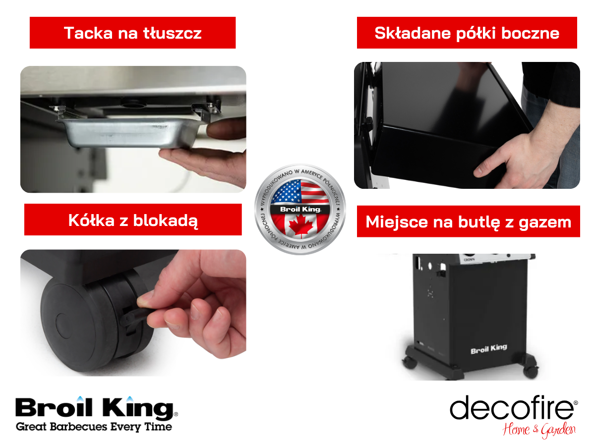 Dodatkowe udogodnienia w grillu gazowym Broil King Crown 310