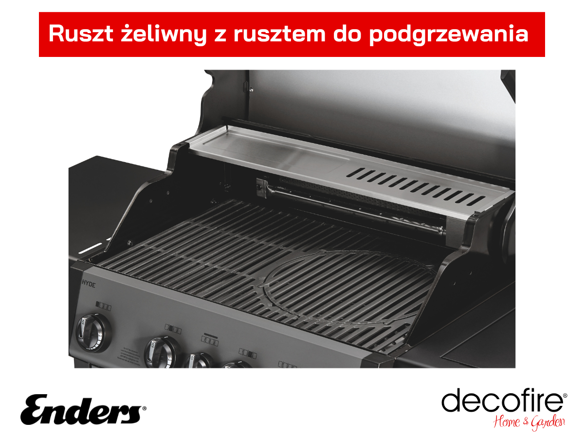 Ruszt żeliwny z rusztem do podgrzewania 