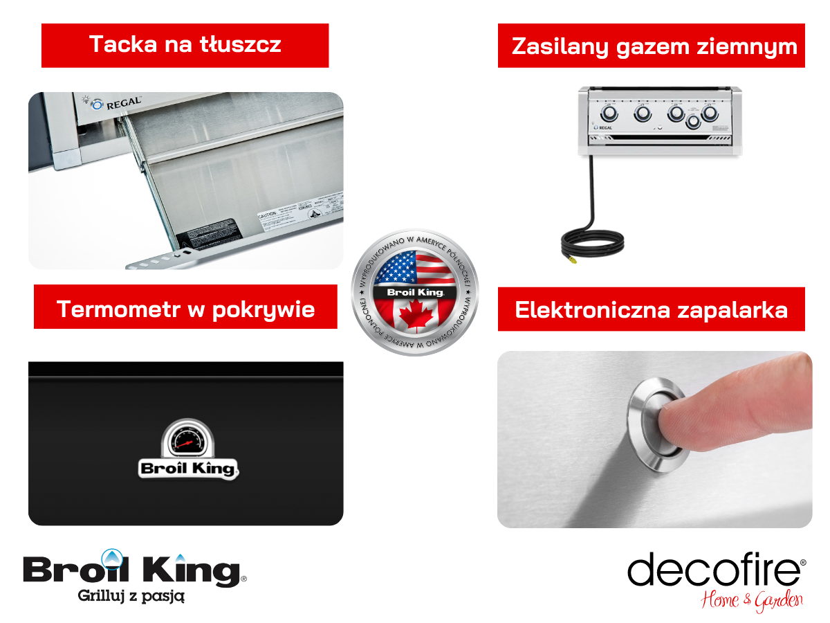 Grill gazowy Broil King Regal 470 BI dodatkowe cechy