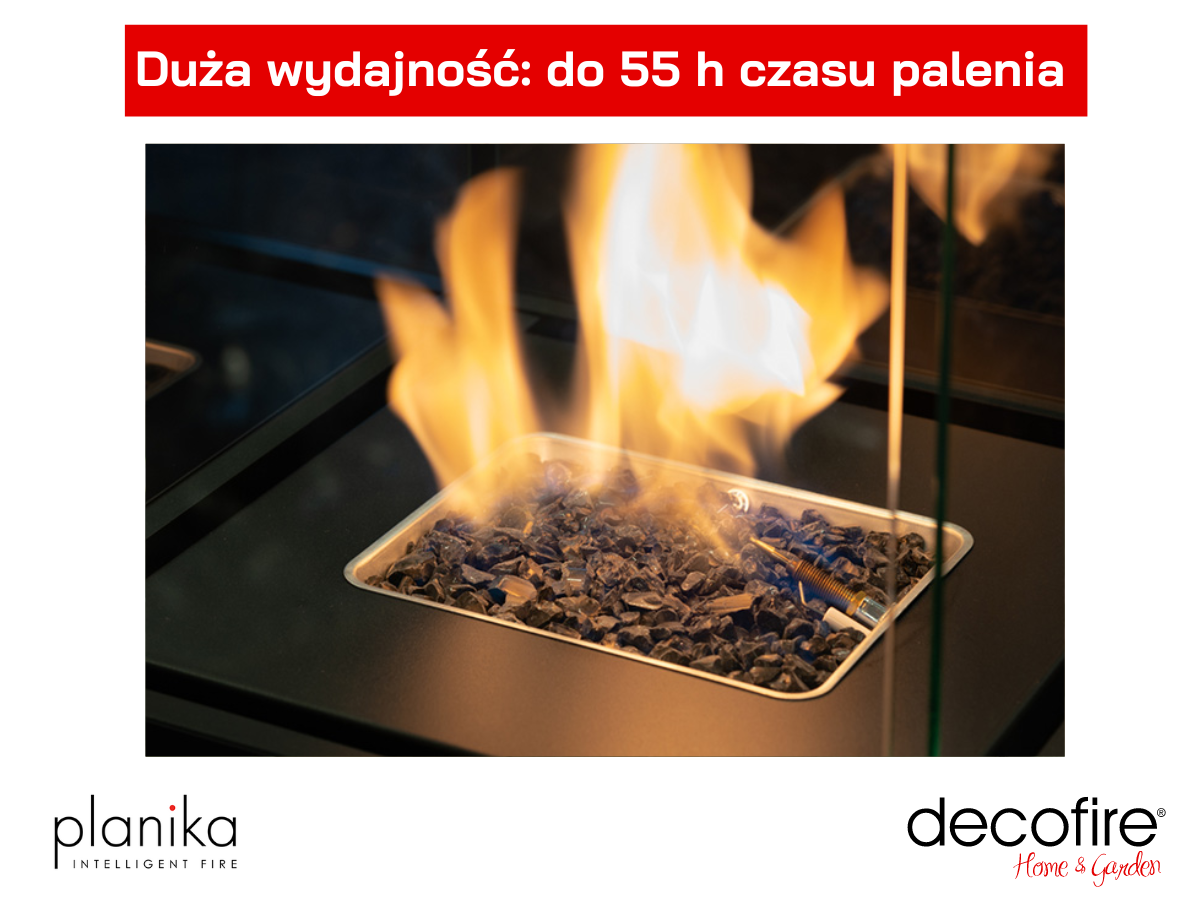Duża wydajność: do 55 h czasu palenia