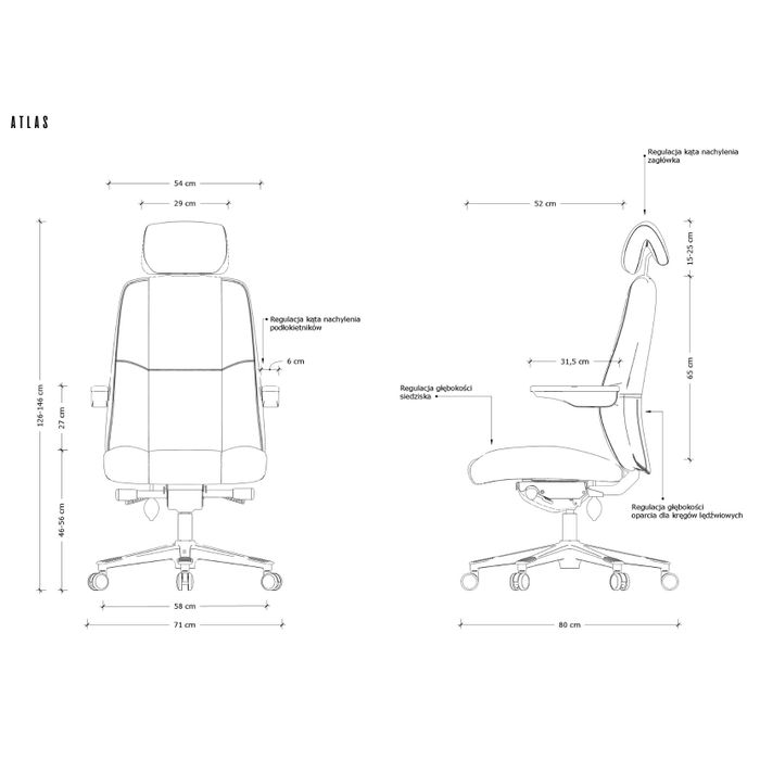 UNIQUE Fotel biurowy Atlas eko-skóra (ZM-2225H-PU)