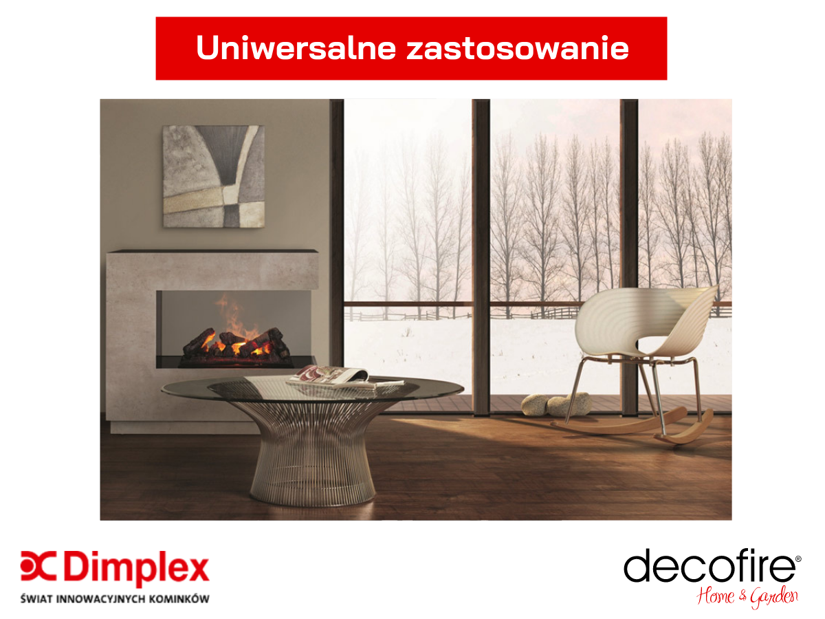 Uniwersalne zastosowanie kominka elektrycznego Dimplex 3D Zen Beton