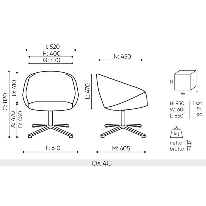 Fotel obrotowy OX:CO OX 4C Bejot