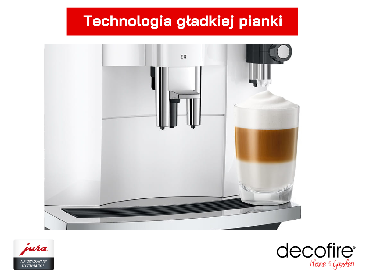 Latte z ekspresu Jura E8 Piano White (EC)