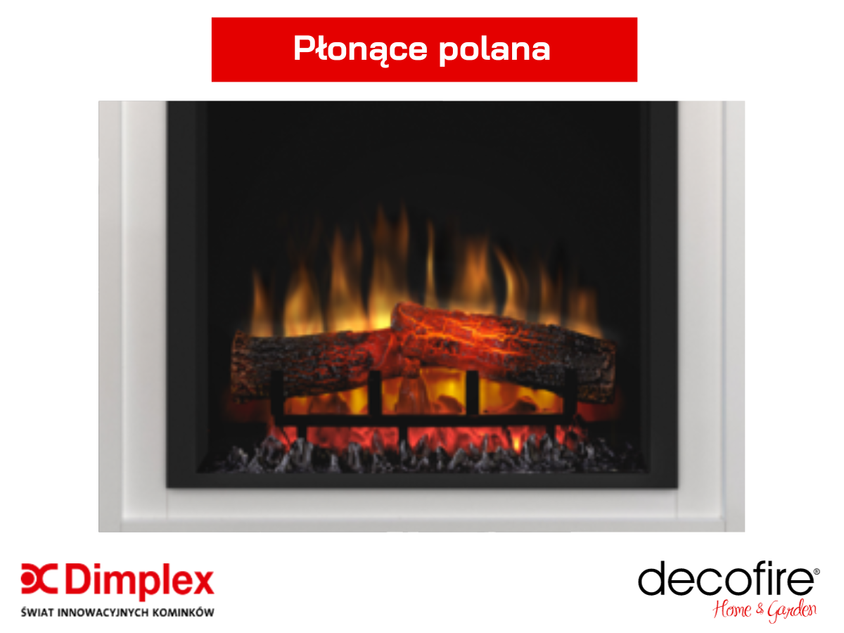 Dimplex kominek elektryczny Asti biały – płonące polana