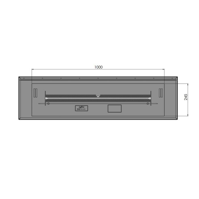 Biokominek do zabudowy Infire Etronic Basic C1200 wymiary rzut