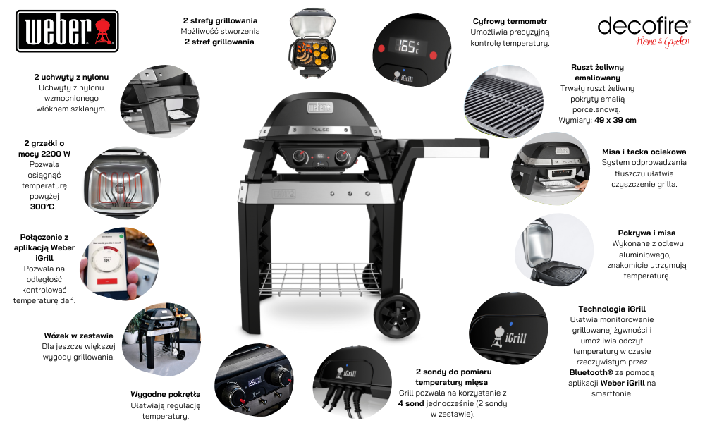 Grill elektryczny Weber PULSE 2000 z wózkiem
