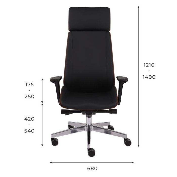 Grospol Fotel biurowy Moon Wood HD black tkanina Seattle - 10 kolorów