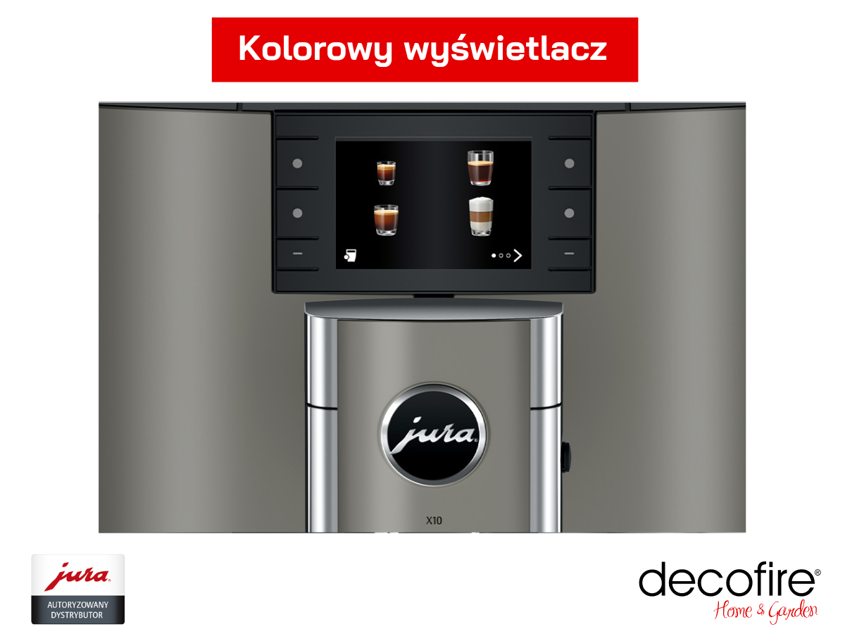 Kolorowy wyświetlacz w ekspresie Jura X10 Dark Inox
