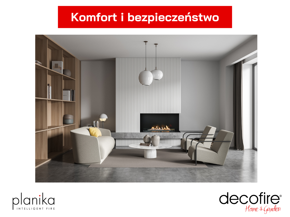 Bezpieczny biokominek automatyczny Neo 750 Fireplace zabudowany w ścianie