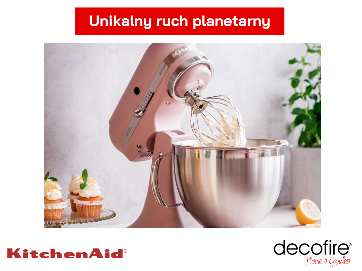Unikalny ruch plantearny mieksera Artisan 5 Feather Pink 4,8 l KitchenAid