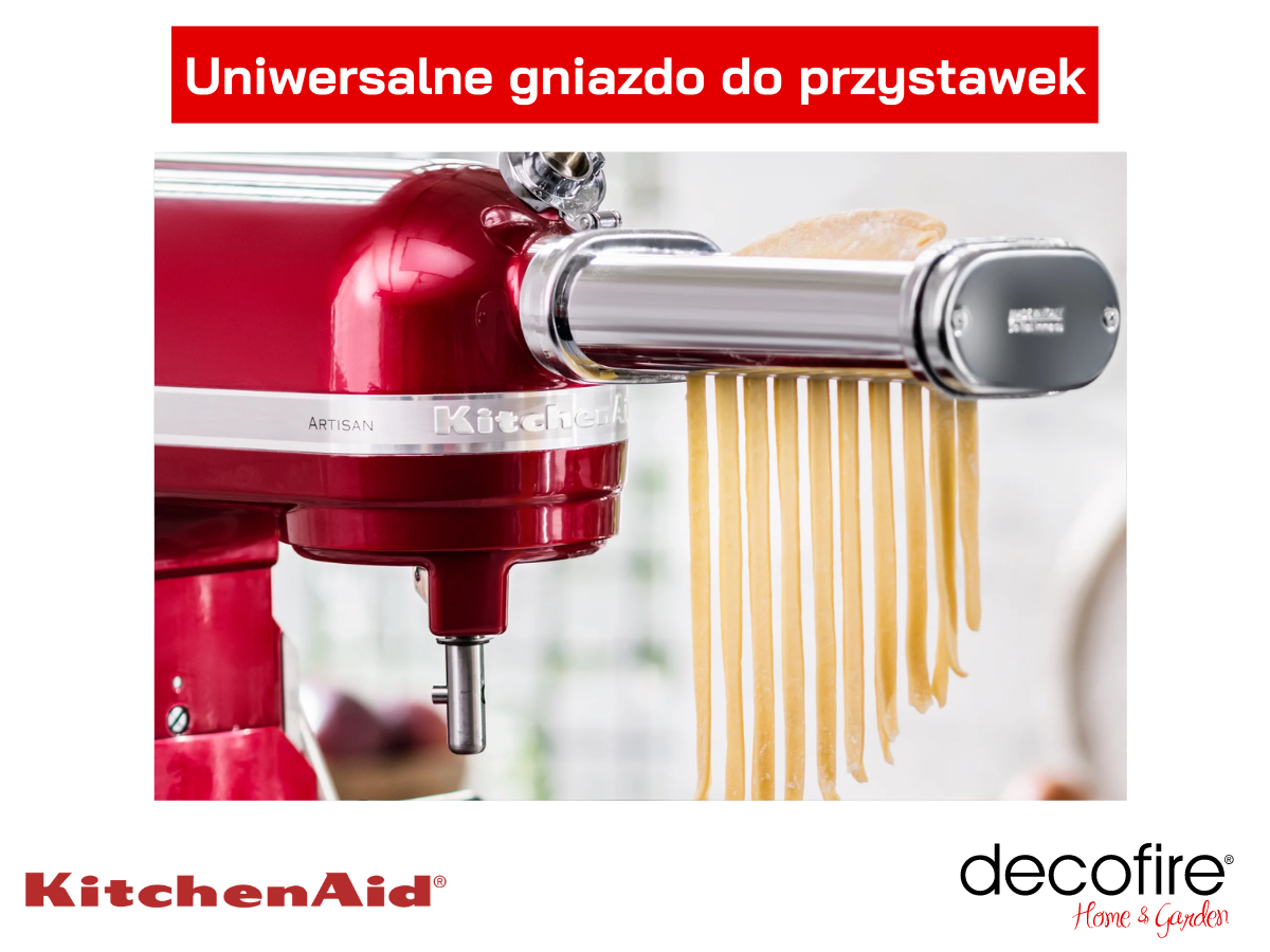 Uniwersalne gniazdo na dodatkowe przystawki w mikserze Artisan Candy Apple od marki Kitchen Aid