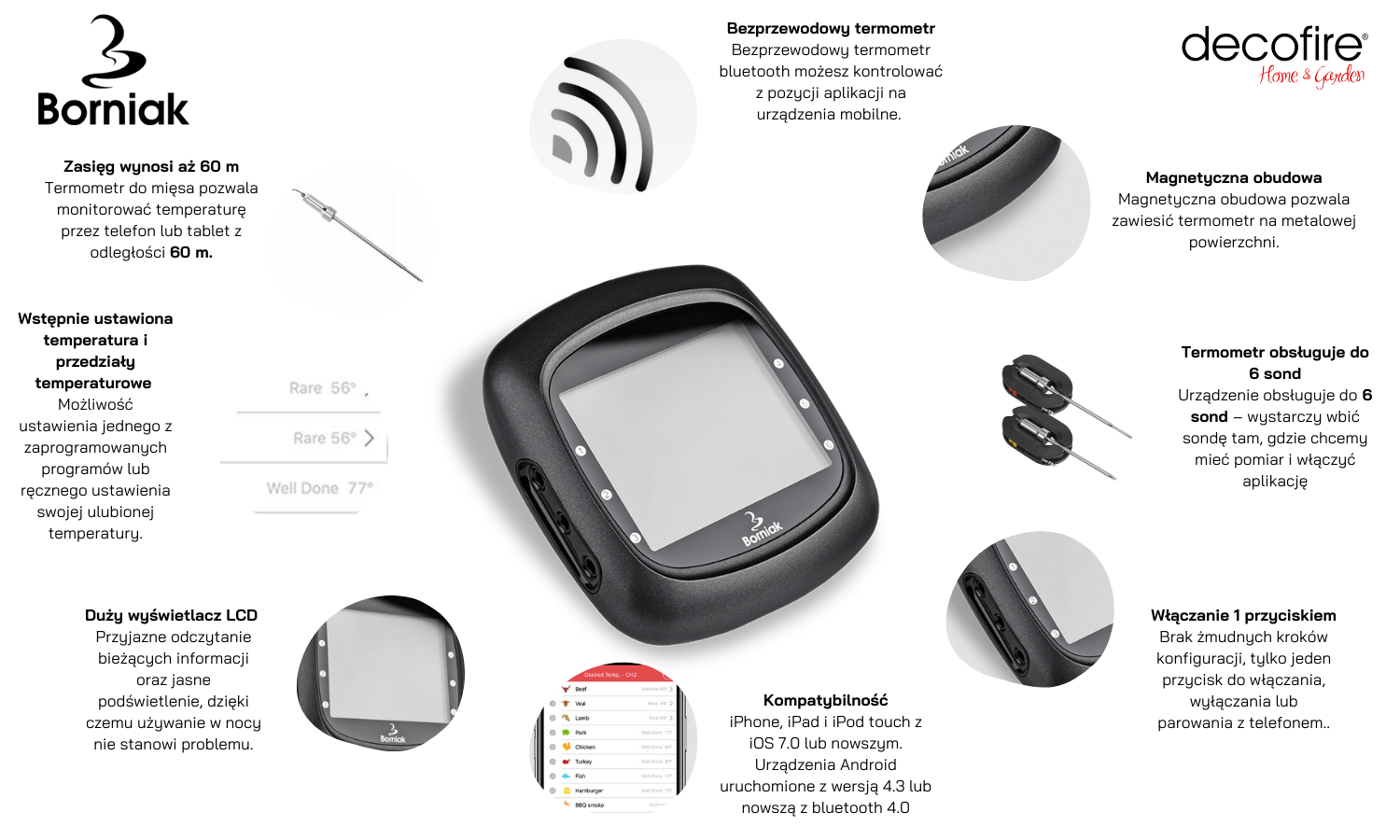 Termometr Bluetooth B-Therm Borniak