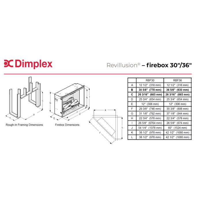 Dimplex wkład elektryczny Revillusion Firebox 36