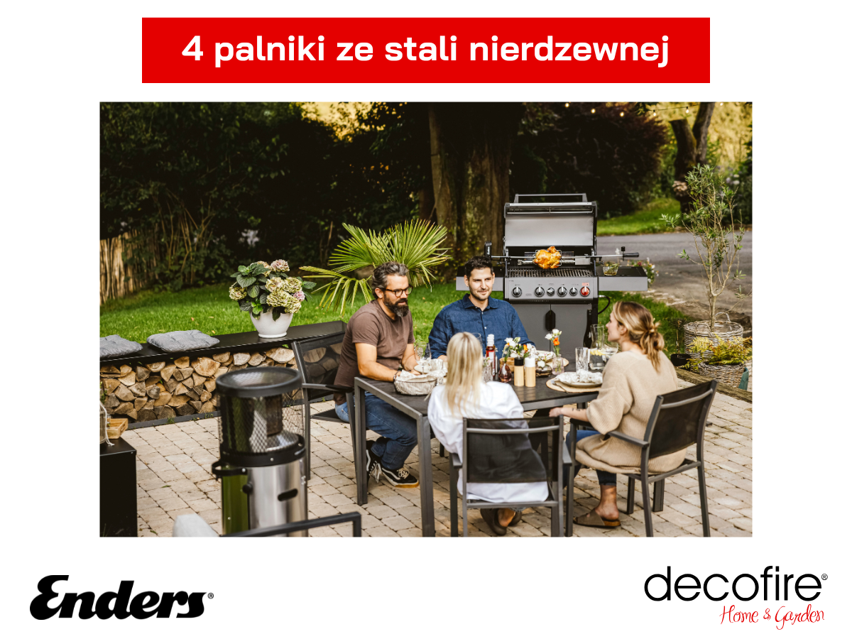 4 palniki ze stali nierdzewnej