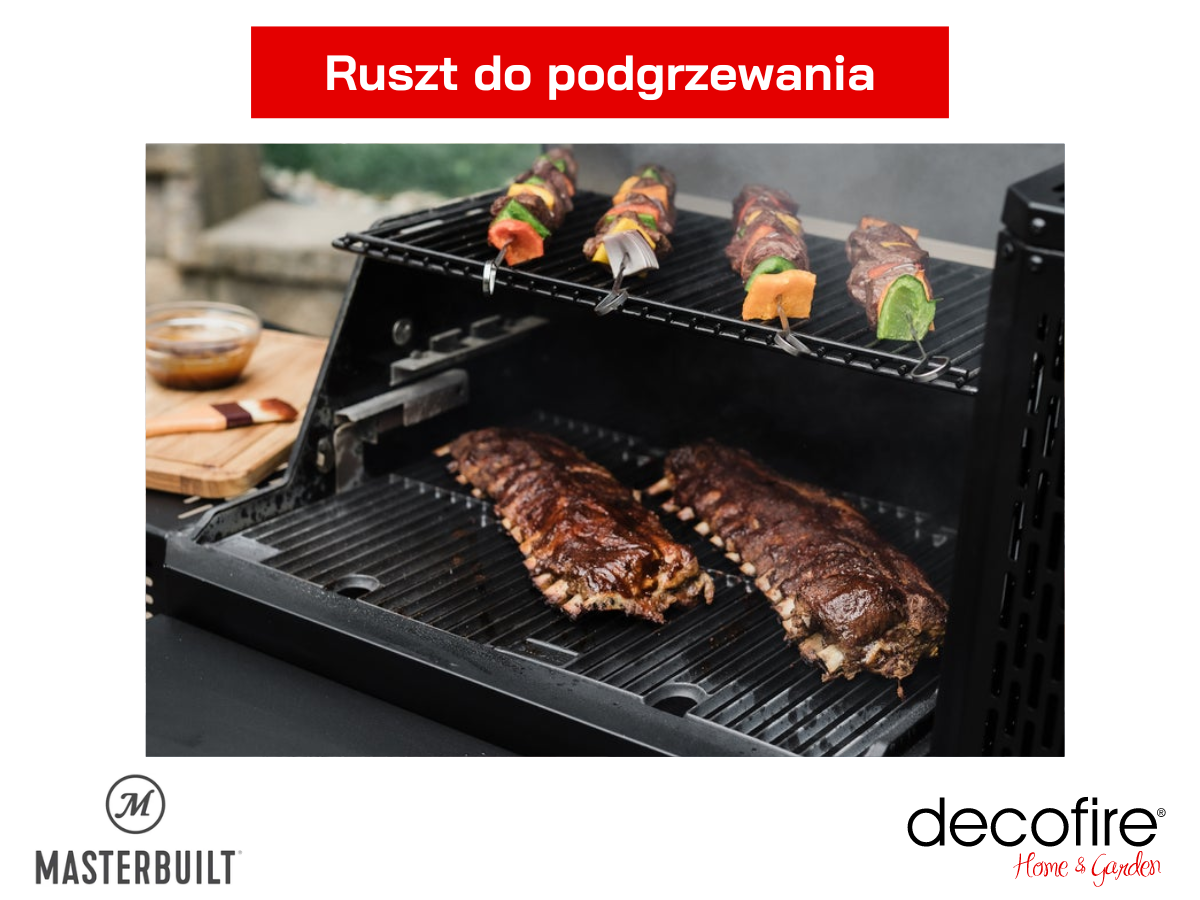 Gravity Series 600 cyfrowy grill węglowy + wędzarnia Masterbuilt – ruszt do podgrzewania